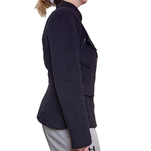 Utility Military Jacket Coat Size S Navy Blue Steampunk L.A.M.B. Angora Wool - Picture 8 of 13